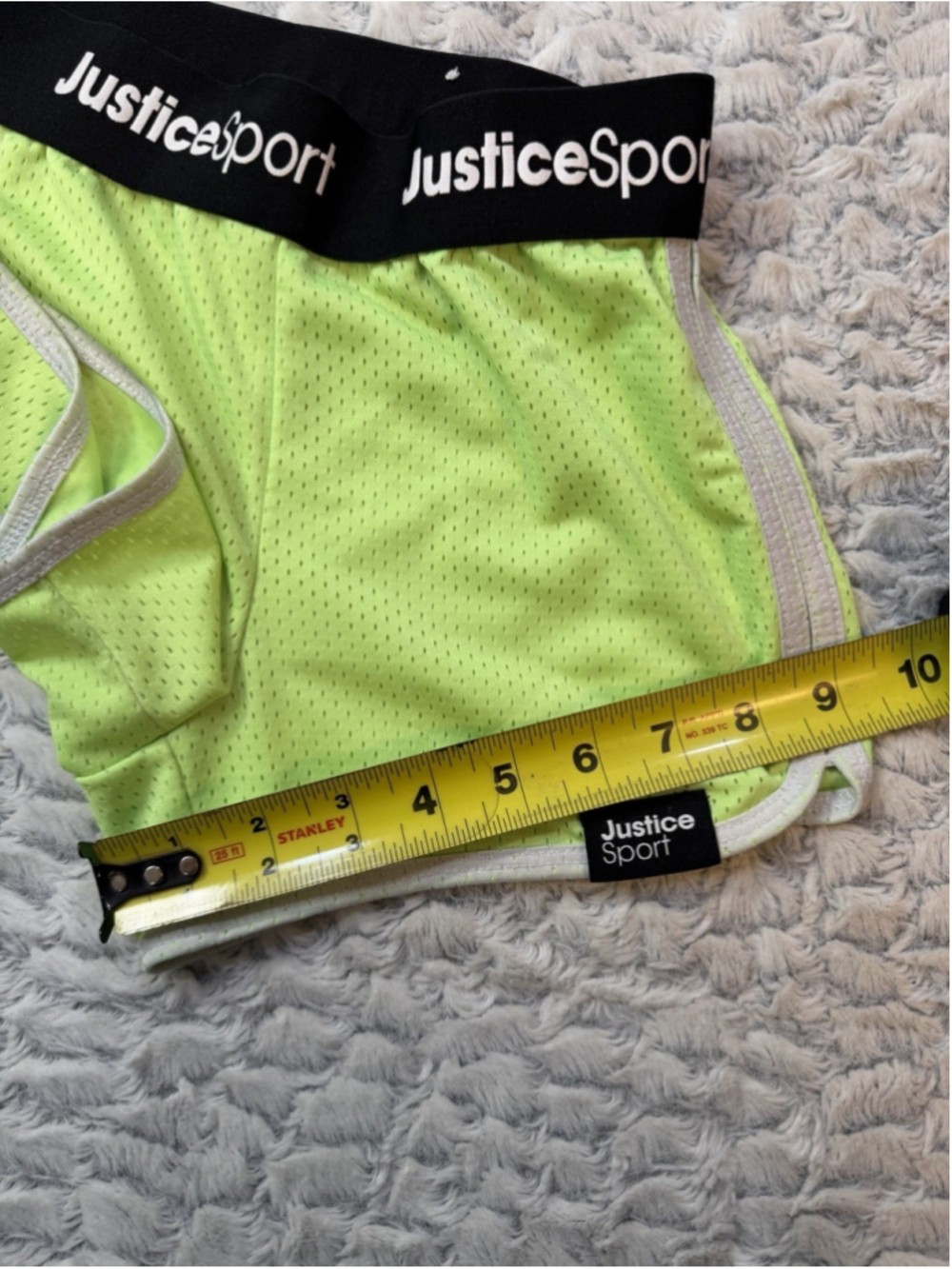 Justice Sport Girls Green Mesh Pull-On Shorts Logo Elastic Waist Size M 2" - Picture 4 of 8